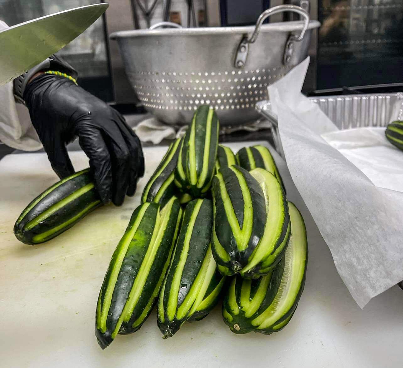 prep vegetables in commercial kitchen for rent