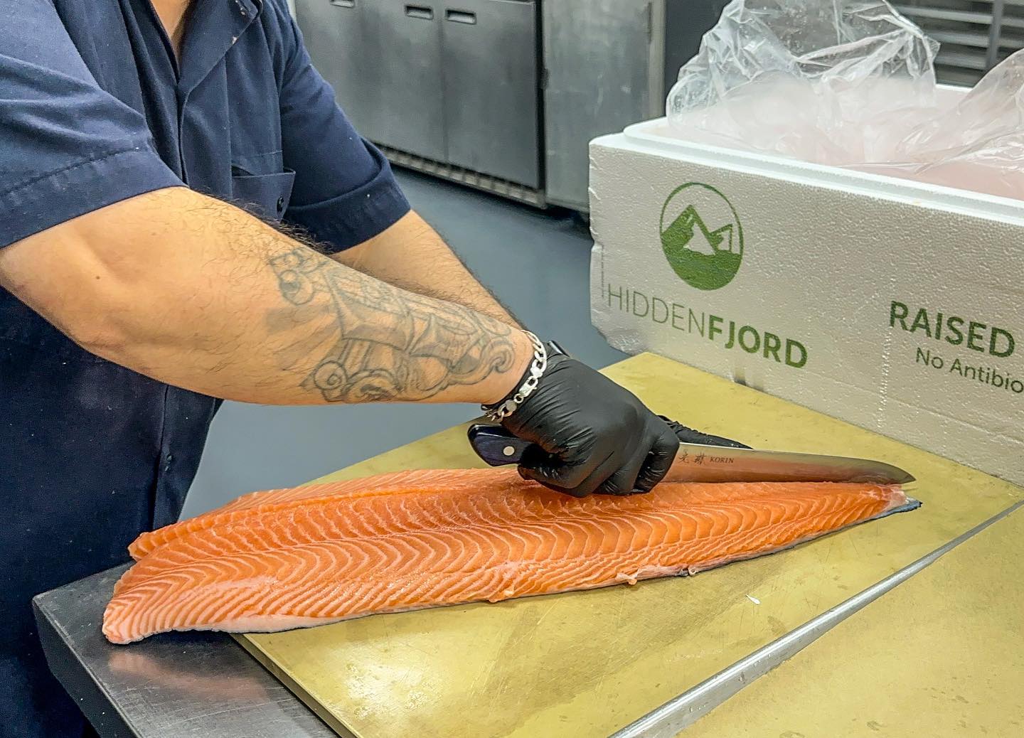 commercial kitchen rental nyc used for salmon prep
